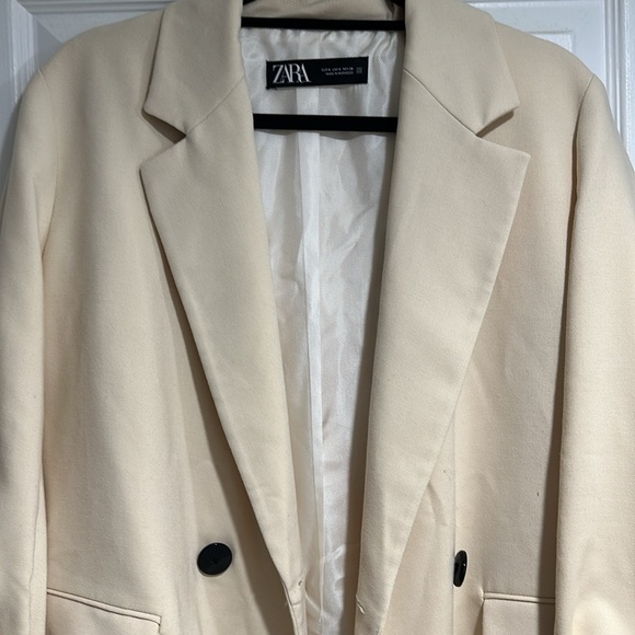 Zara Oversized Cream Blazer Small - Picture 2 of 4